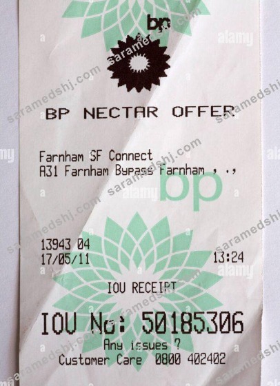BP Nectar rewards payment receipt